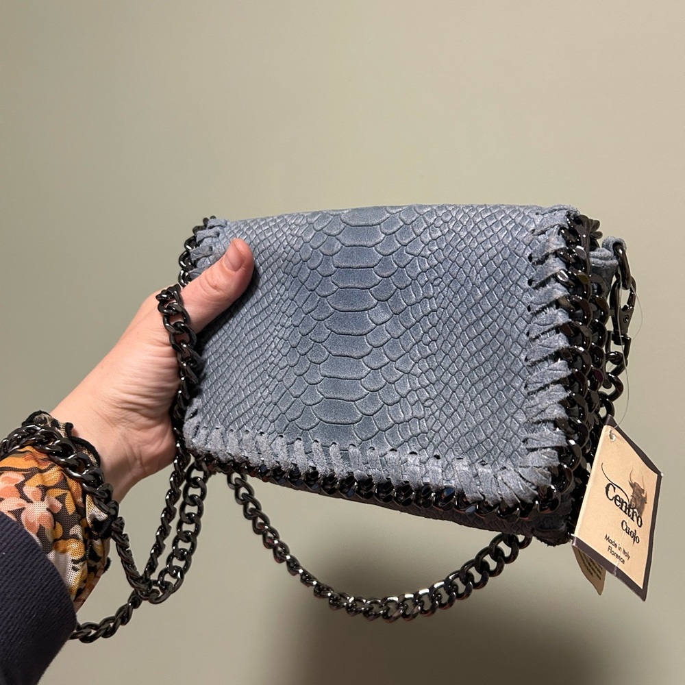 Borse in Pelle Italy Snakeskin Leather Chain Crossbody Shoulder Bag Purse New